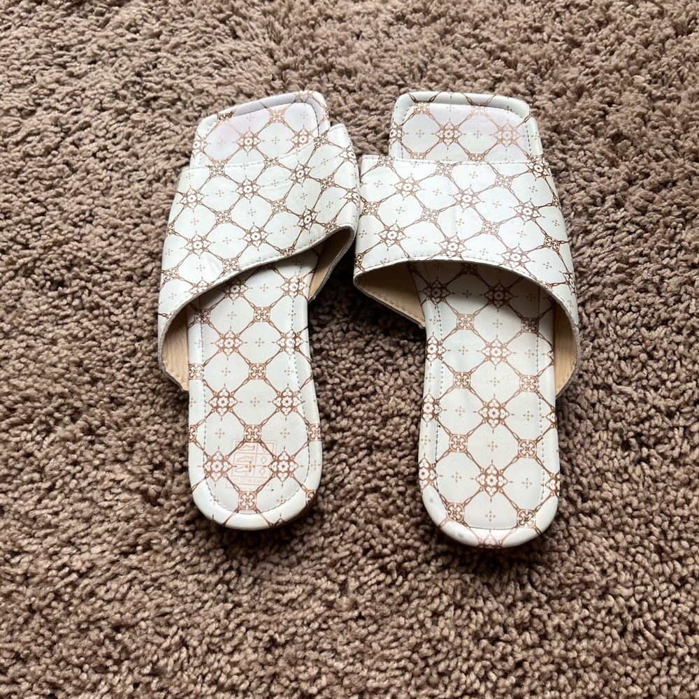 Elegant Cream Slide Sandals
